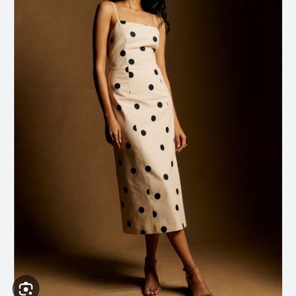Sezane Rosie Dress Black Polka Dots Print On White - Size 10
